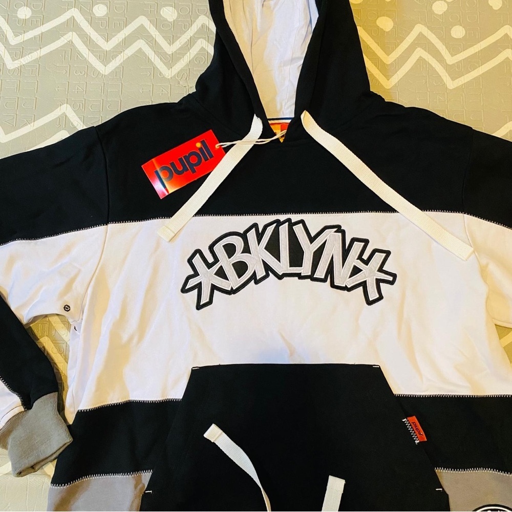 Vintage retro embroidered Brooklyn nets sweater sweatshirt hoodie $150 - Picture 2 of 7